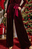 Tie Waist Long Sleeve Wide Leg Jumpsuit - Trendsi - Flyclothing LLC