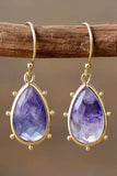 Natural Stone Teardrop Earrings - Trendsi - Flyclothing LLC