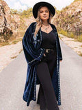 Plus Size Embroidery Open Front Long Sleeve Cardigan - Trendsi - Flyclothing LLC