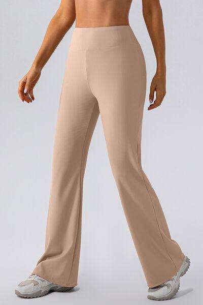 High Waist Straight Active Pants - Trendsi - Flyclothing LLC