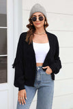 Fringe Trim Open Front Cardigan - Trendsi - Flyclothing LLC