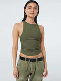 Halter Neck Ribbed Cropped Top - Trendsi - Flyclothing LLC