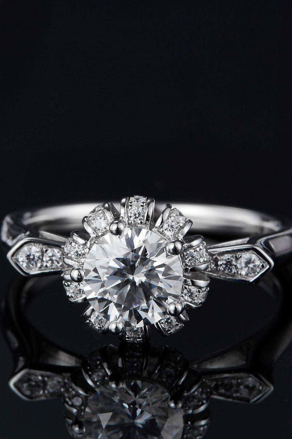 1 Carat Moissanite 925 Sterling Silver Ring - Trendsi - Flyclothing LLC