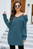 Openwork V-Neck Long Sleeve Sweater - Trendsi - Flyclothing LLC