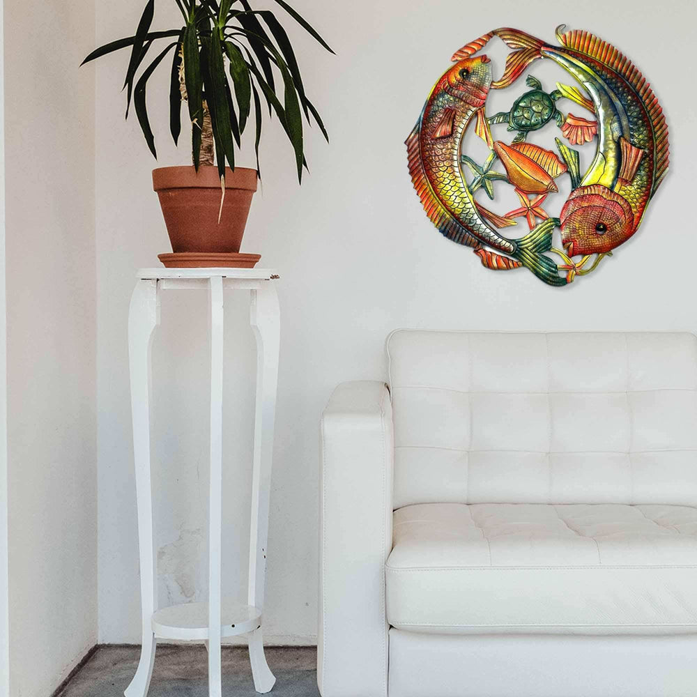 24 inch Painted Two Fish Jumping - Croix des Bouquets - Croix des Bouquets - Flyclothing LLC