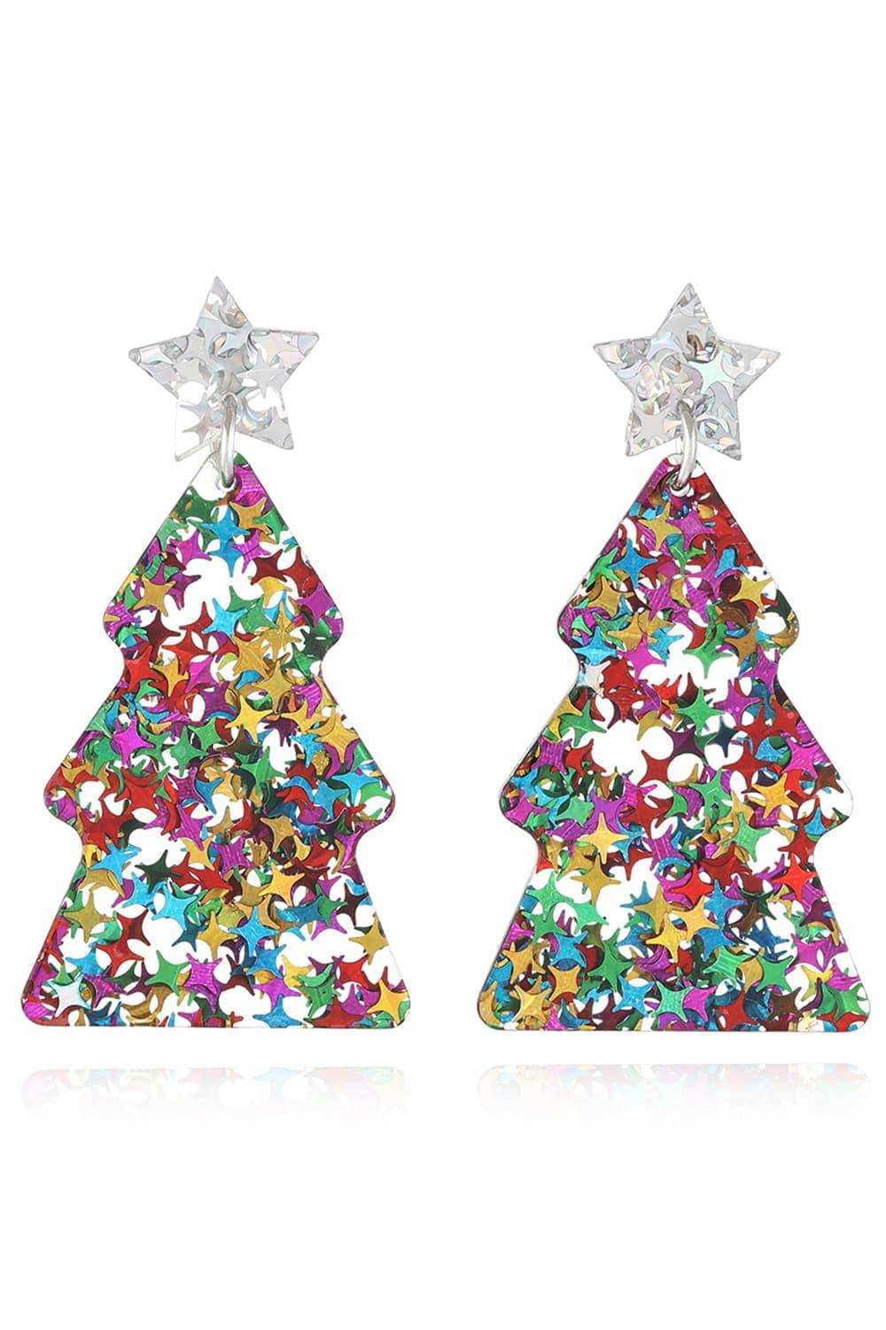 Christmas Tree Acrylic Earrings - Trendsi - Flyclothing LLC