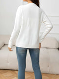V-Neck Long Sleeve Buttoned Knit Top with Pocket - Trendsi - Flyclothing LLC