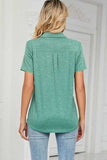 Johnny Collar Short Sleeve Blouse - Trendsi - Flyclothing LLC