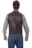 Scully BROWN OSTRICH TRIM VEST - Scully Leather - Flyclothing LLC