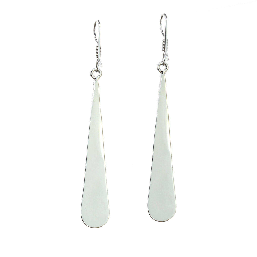 Taxco Silver Black Onyz & Abalone Zebra Long Teardrop Earrings - Artisana - Flyclothing LLC