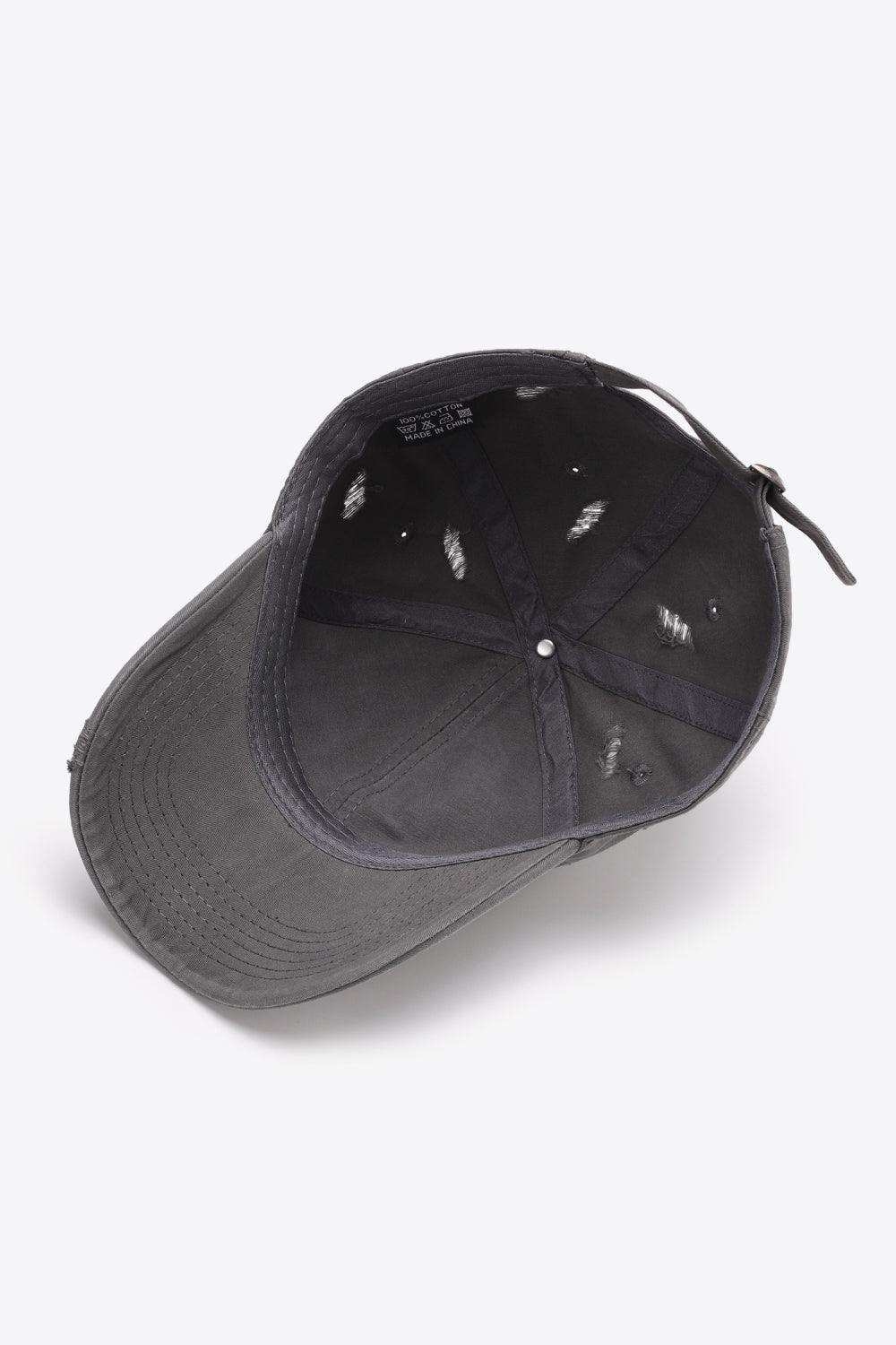 Distressed Adjustable Baseball Cap - Trendsi - Flyclothing LLC