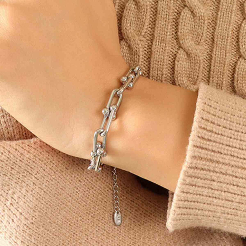 Chunky Chain Titanium Steel Bracelet - Trendsi - Flyclothing LLC