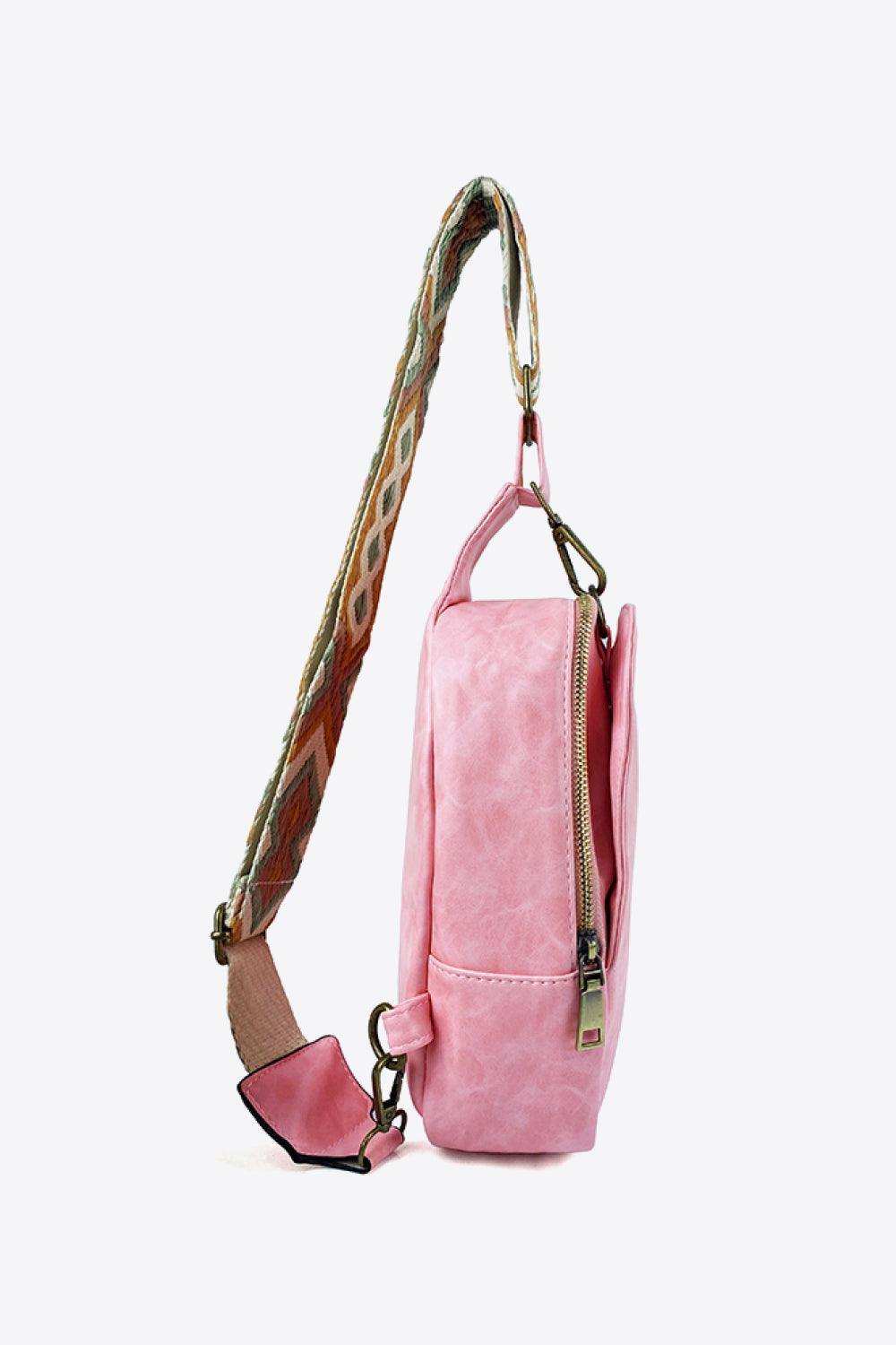 Adjustable Strap PU Leather Sling Bag - Trendsi - Flyclothing LLC