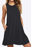 Full Size Round Neck Sleeveless Dress with Pockets - Trendsi - Flyclothing LLC