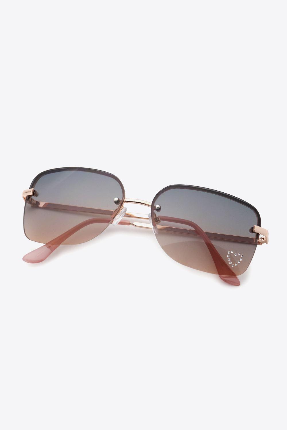 Heart rhinestone best sale sunglasses