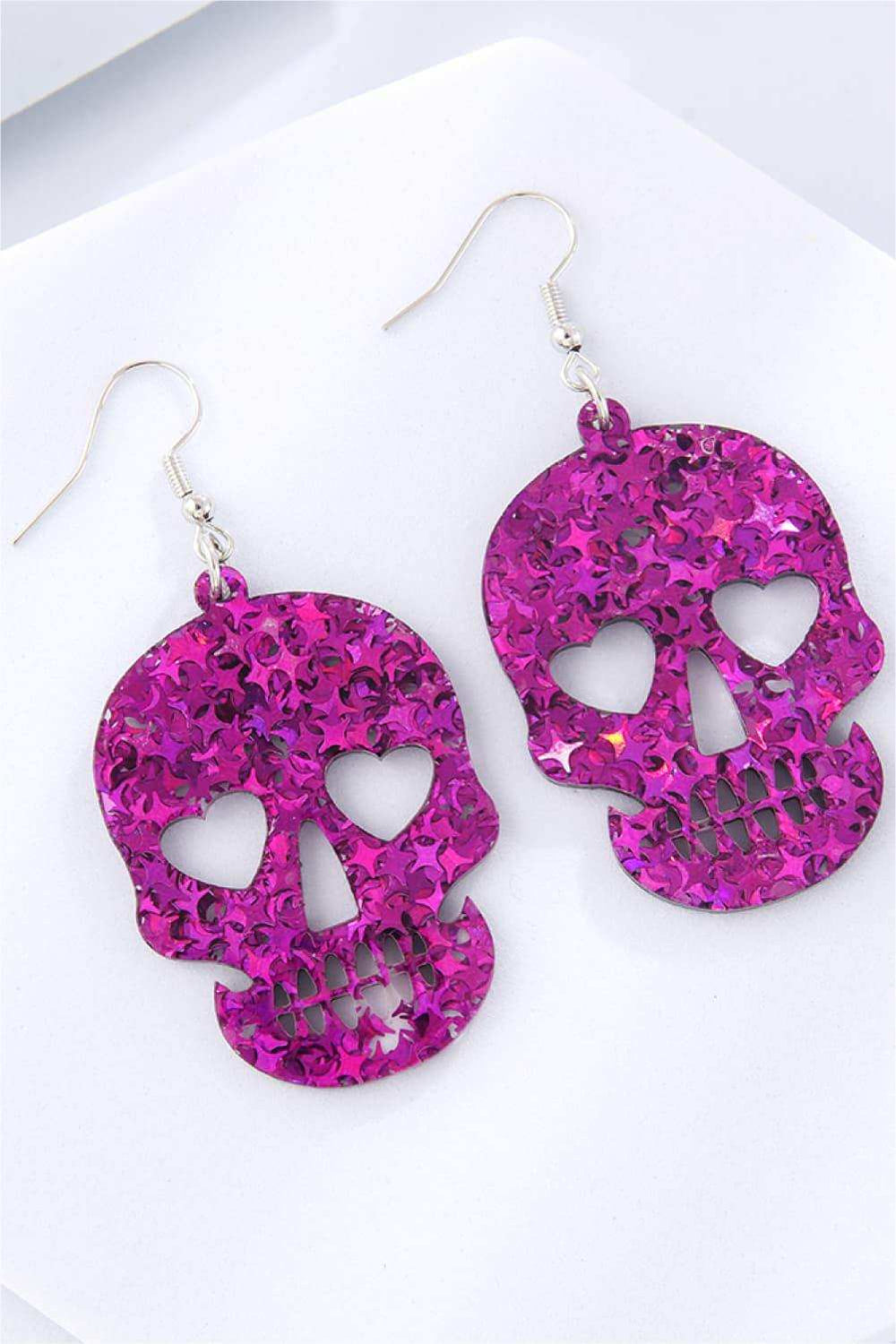 Acrylic Skull Drop Earrings - Trendsi - Flyclothing LLC