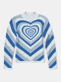 Heart Mock Neck Long Sleeve Sweater - Trendsi - Flyclothing LLC
