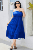 Plus Size Spaghetti Strap Tiered Dress - Trendsi - Flyclothing LLC
