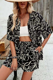 Printed Button Up Shirt and Shorts Set - Trendsi - Flyclothing LLC