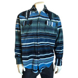 Men's Serape Pattern Fleece Western Shirt in Blue & Navy - Rockmount Clothing - Flyclothing LLC