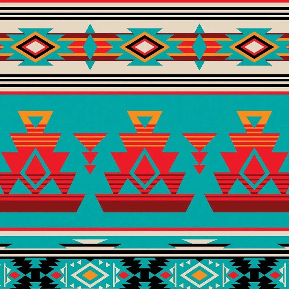 Rockmount Clothing Men's Native Pattern Fleece Western Shirt in Turquoise & Red - Rockmount Clothing - Flyclothing LLC