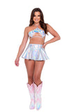 Roma Costume Holographic Keyhole Tie-Top - Roma Costume - Flyclothing LLC