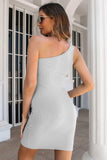 One-Shoulder Tulip Hem Bodycon Dress - Trendsi - Flyclothing LLC