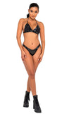 Roma Costume Studded Vinyl Bikini Top with Fringe - Roma Costume - Flyclothing LLC