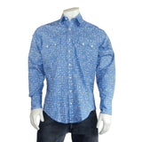 Rockmount Clothing Men's Vintage Blue Ikat Print Western Shirt - Rockmount Clothing - Flyclothing LLC