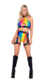 Roma Costume Rainbow High-Waisted Shorts - Roma Costume - Flyclothing LLC