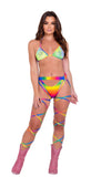 Roma Costume Tie-Dye Fishnet Bikini Tie-Top - Roma Costume - Flyclothing LLC