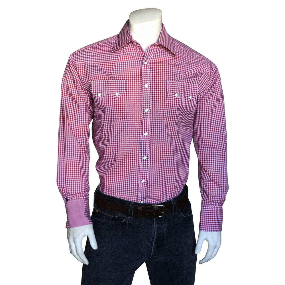 Rockmount Ranch Wear Mens Slim Fit Red Gingham Western Shirt - Rockmount Clothing - Flyclothing LLC