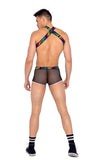 Roma Costume Mens Pride Harness with Suspenders Includes Chain, Lobster Claw Clip, and LOVE Elastic Logo - Roma Costume - Flyclothing LLC