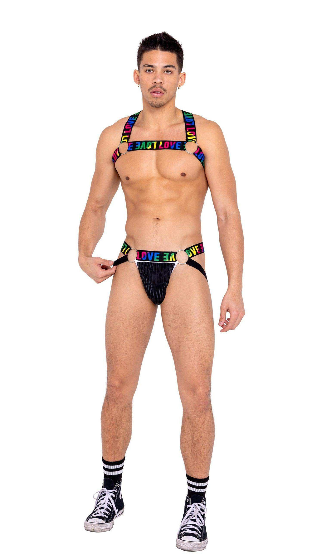 Roma Costume Mens Pride Jock Strap with LOVE Elastic Logo - Roma Costume - Flyclothing LLC