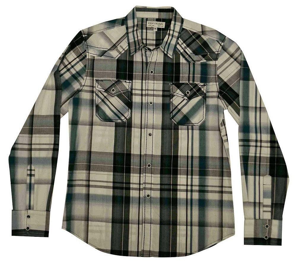 Pila Design Green Plaid Shirt - Flyclothing LLC