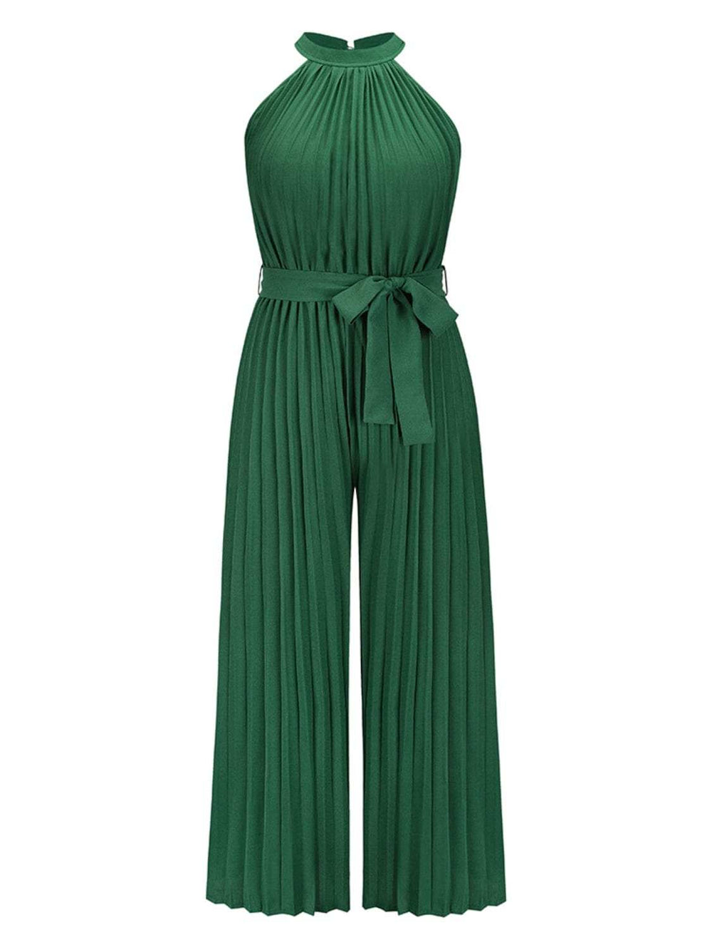 Cutout Tied Pleated Sleeveless Jumpsuit - Trendsi - Flyclothing LLC