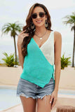 Contrast Tied Knit Tank - Trendsi - Flyclothing LLC
