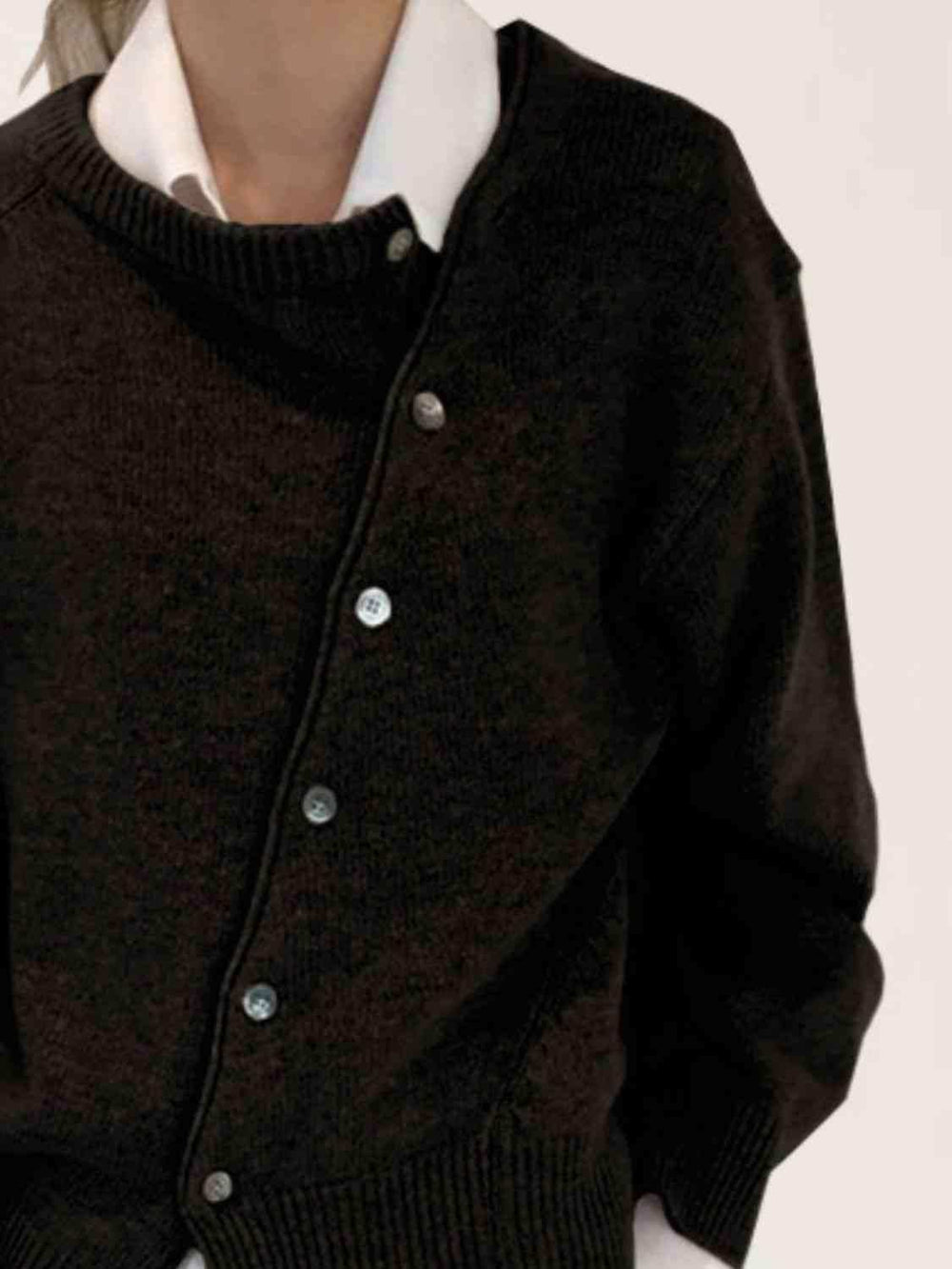 Dropped Shoulder Buttoned Cardigan - Trendsi - Flyclothing LLC