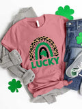LUCKY Round Neck Short Sleeve T-Shirt - Trendsi - Flyclothing LLC