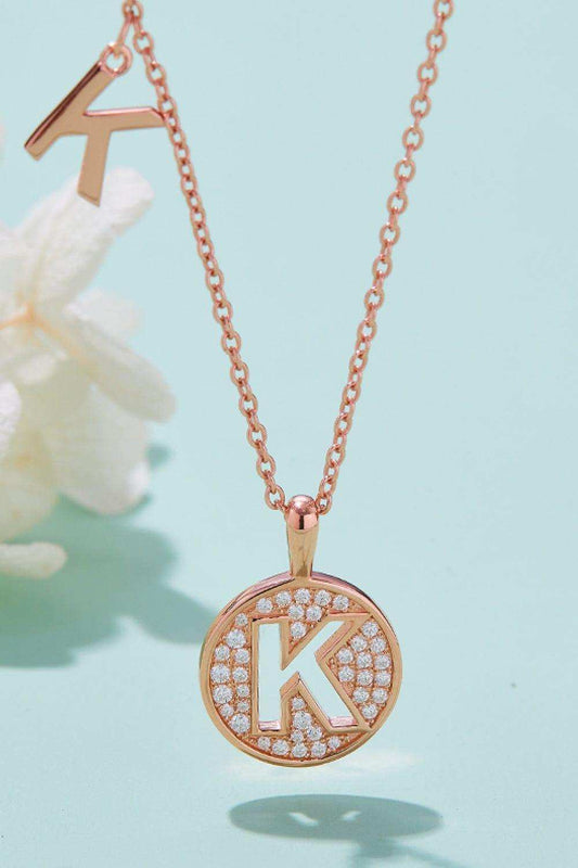 Moissanite K to T Pendant Necklace - Trendsi - Flyclothing LLC