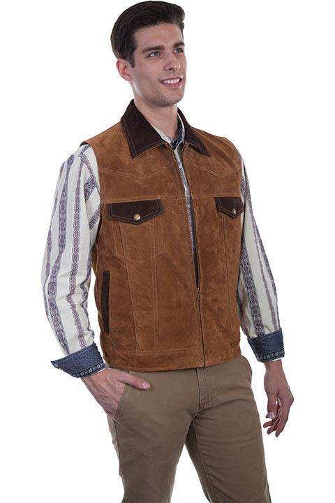 Scully CAFE BROWN TWO TONE VEST/CONCEALED - Scully Leather - Flyclothing LLC