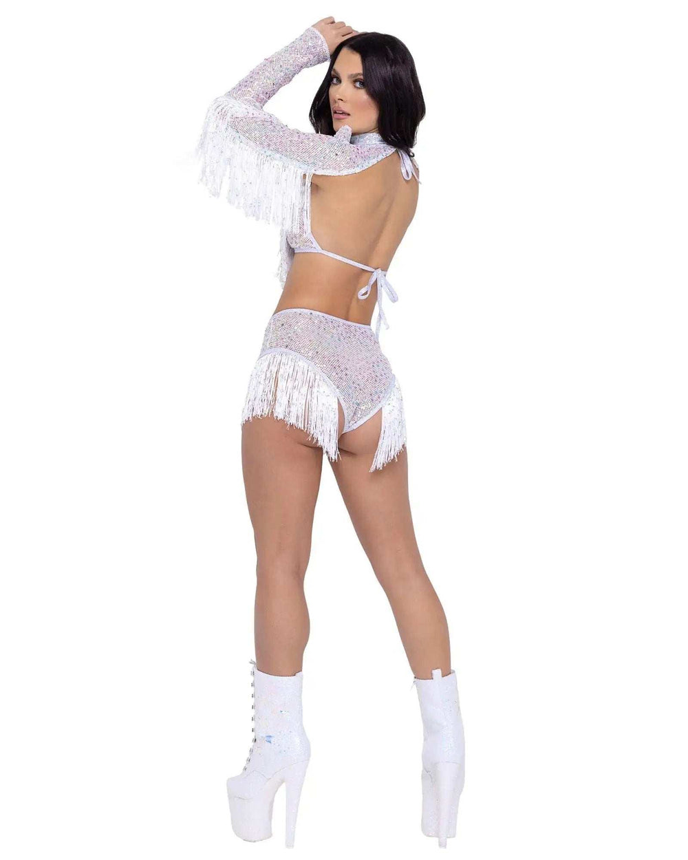 Roma Costume Sequin Fishnet High Waisted Shorts - Roma Costume - Flyclothing LLC