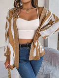 Open Front Animal Print Cardigan - Trendsi - Flyclothing LLC