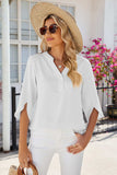 Notched Half Button T-Shirt - Trendsi - Flyclothing LLC