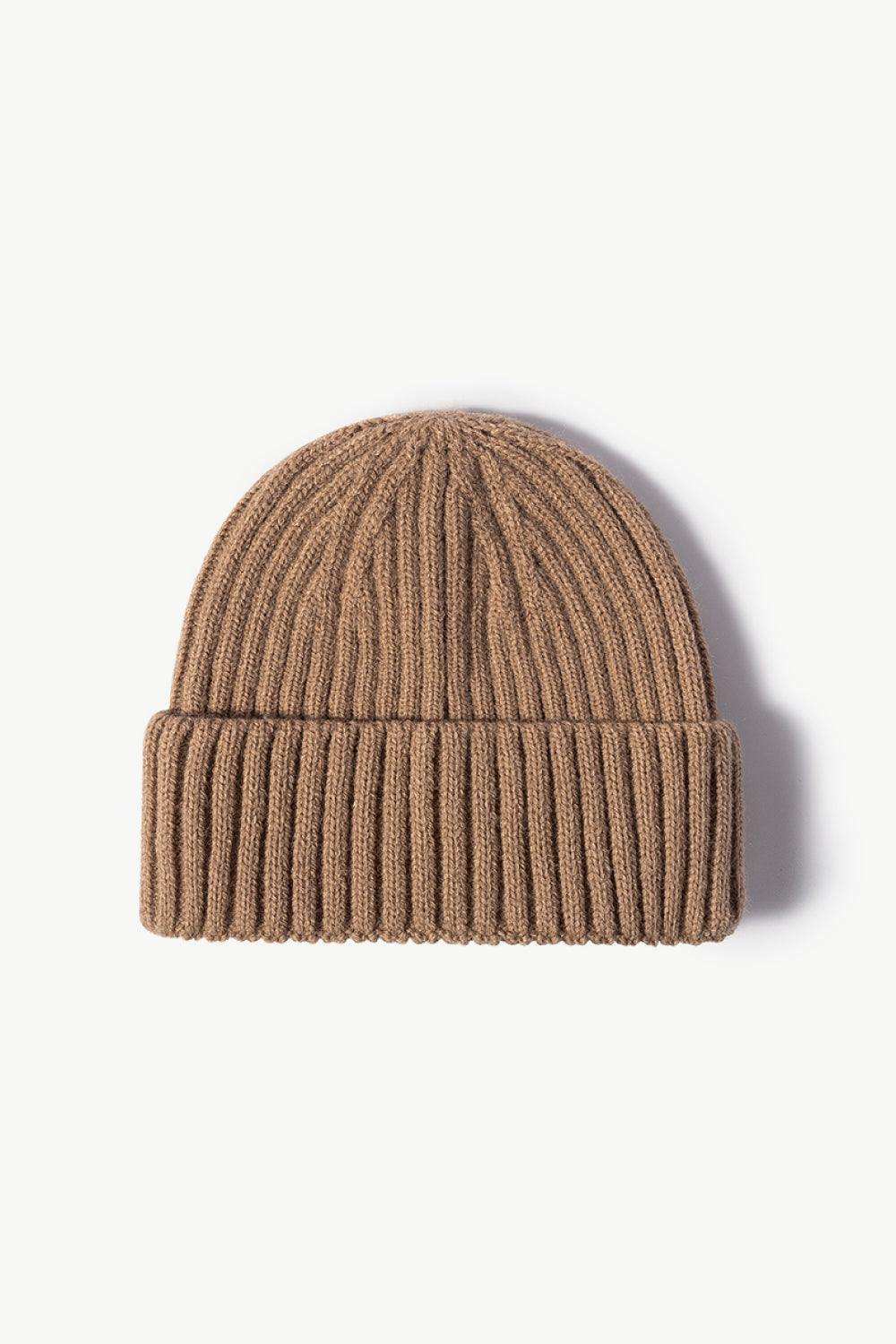 Rib-Knit Cuff Beanie - Trendsi - Flyclothing LLC