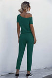 Asymmetrical Neck Tied Jumpsuit with Pockets - Trendsi - Flyclothing LLC