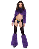 Roma Costume Long Sleeved Faux Fur Cropped Top - Roma Costume - Flyclothing LLC