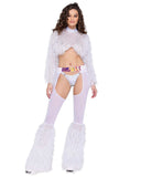 Roma Costume Sheer Chaps with Faux Fur Bell & Belt - Roma Costume - Flyclothing LLC