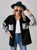 Leopard Button Up Denim Jacket - Trendsi - Flyclothing LLC