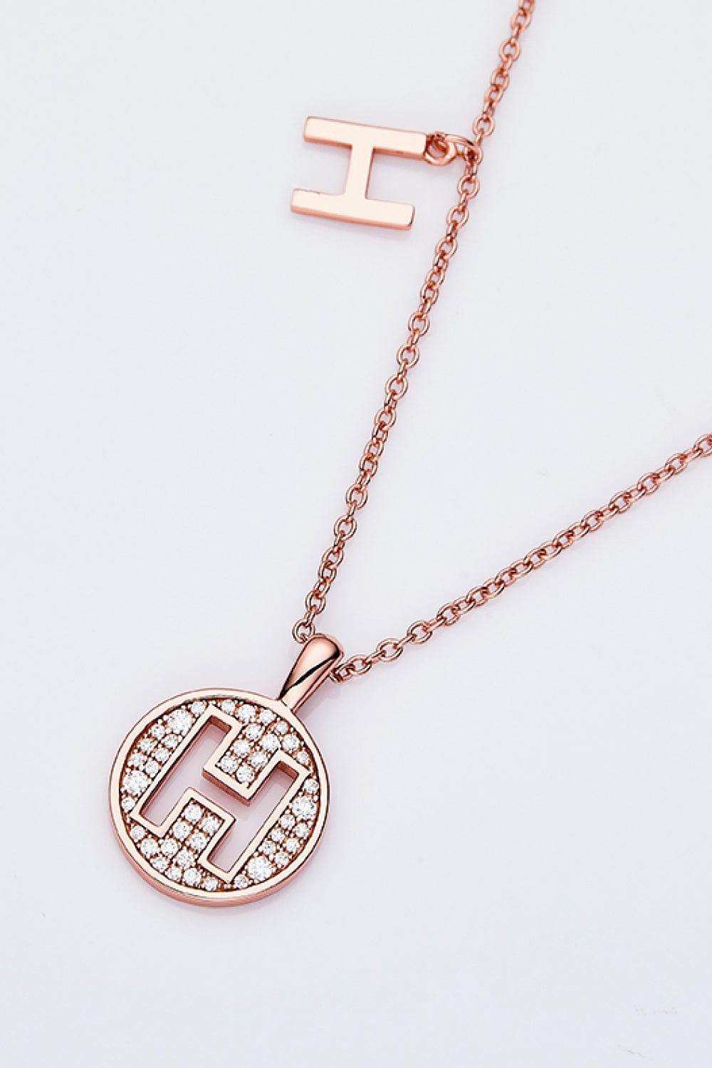 Moissanite A to J Pendant Necklace - Trendsi - Flyclothing LLC